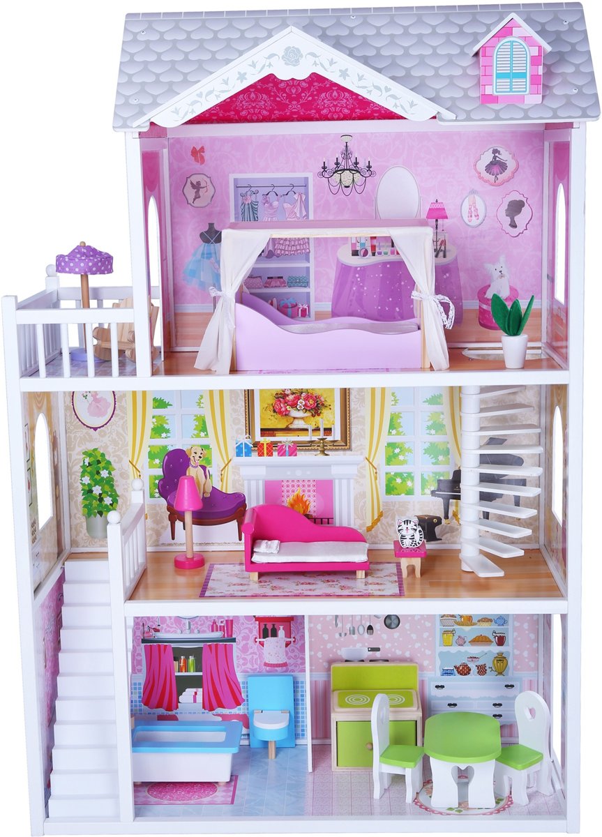 Gerardos Toys Poppenhuis Sophia 123,5 X 84 Cm 14-delig